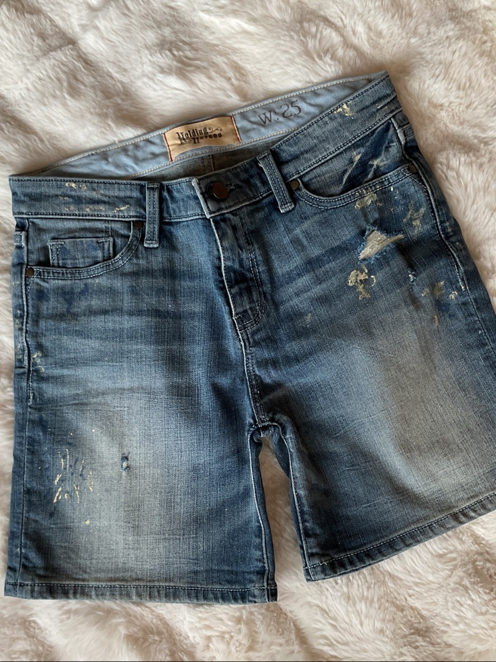 Anthropologie Holding Horses Light Wash Denim Shorts
